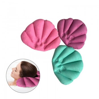 LUOEM Bath Pillow Inflatable Spa Pillow Soft Back Neck Cushion With Suction Cups for Bathtub Bathroom Random Color