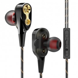 Mini Dual Driver Earphones 3.5mm Earbuds Hands Free Earphones Headphone With Microphone Dual Driver Headphone #2