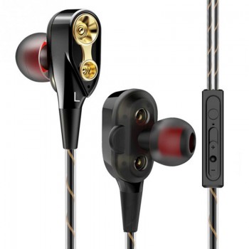 Mini Dual Driver Earphones 3.5mm Earbuds Hands Free Earphones Headphone With Microphone Dual Driver Headphone #2
