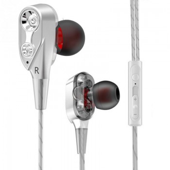 Mini Dual Driver Earphones 3.5mm Earbuds Hands Free Earphones Headphone With Microphone Dual Driver Headphone #2