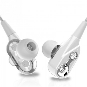 Mini Dual Driver Earphones 3.5mm Earbuds Hands Free Earphones Headphone With Microphone Dual Driver Headphone #2