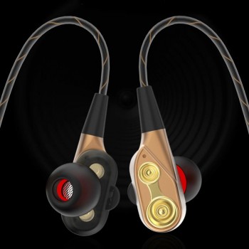 Mini Dual Driver Earphones 3.5mm Earbuds Hands Free Earphones Headphone With Microphone Dual Driver Headphone #2