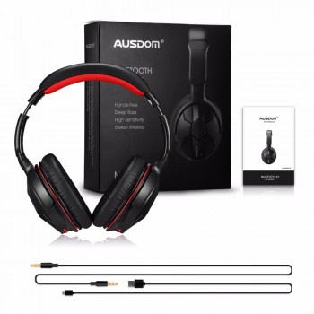 AUSDOM M04s HiFi NFC Bluetooth Headphone Over Ear Wireless Headphones with Mic Strong Bass Stereo Headset for iPhone Xiaomi PC