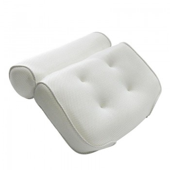 3D Mesh Thickened Bath Pillow Soft SPA Headrest Bathtub Pillow With Backrest Suction Cup Neck Cushion Bathroom Accessories