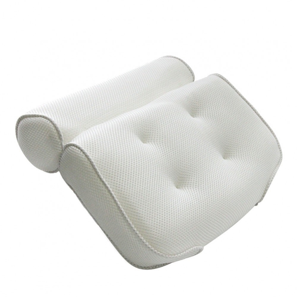 3D Mesh Spa Non-Slip Cushioned Bath Tub Spa Pillow Bathtub Head Rest Pillow With Suction Cups For Neck And Back Bathroom Supply