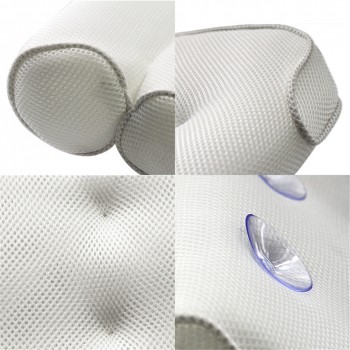 3D Mesh Spa Non-Slip Cushioned Bath Tub Spa Pillow Bathtub Head Rest Pillow With Suction Cups For Neck And Back Bathroom Supply