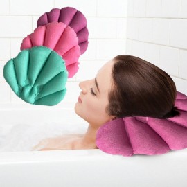 SOLEDI Soft Bathroom Pillow Home Comfortable Spa Inflatable Bath Cups Shell Shaped Neck Bathtub Cushion Bathroom Accessories
