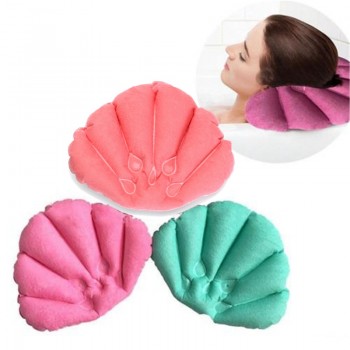New Bathroom Products Home Spa Inflatable Bath Pillow Cups Shell Shaped Neck Bathtub CushionBathroom Accessories Random Color
