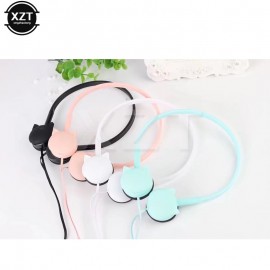 3.5mm Cute Cat Colored Stereo Wired Headphones Headset Earphones for Samsung Xiaomi mp3 Kids Student Birthday Gifts Retail box