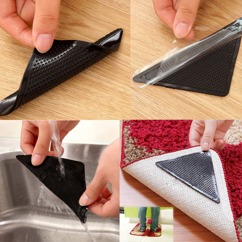 2018 Bathroom Accessories Home amp; Living 4 X Carpet Pad Non Slip Tri Sticker Anti Slip Mat Pads Anti Slip