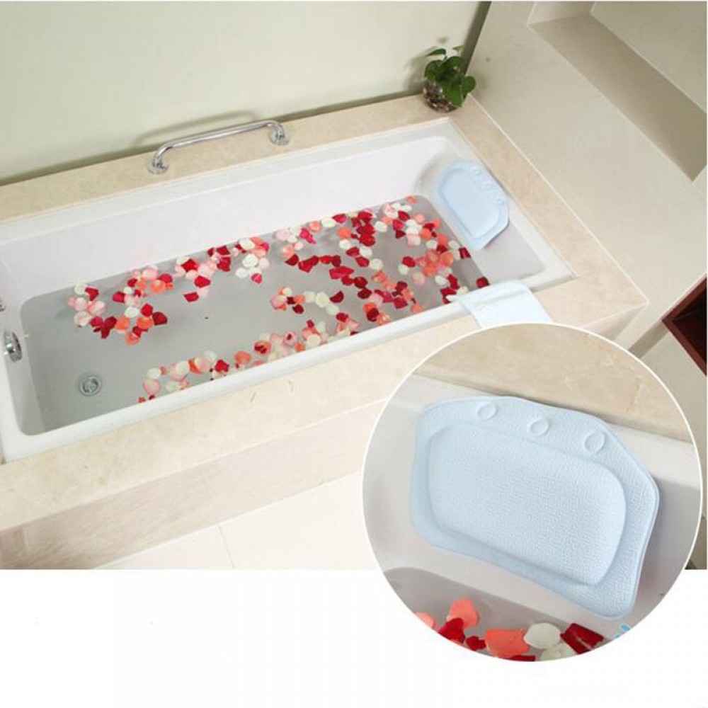 2016 New 4 Colors Bathroom Supplies Waterproof Bathtub Spa Bath Pillow with Suction Cups Head Neck Rest Home amp; Garden Pillows