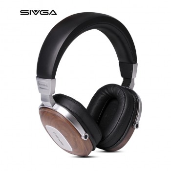 SIVGA SV006 Walnut Wood Monitor Headphone Professional Hifi Stereo 50mm Plated Beryllium Dynamic 3.55mm For Pc and Phone