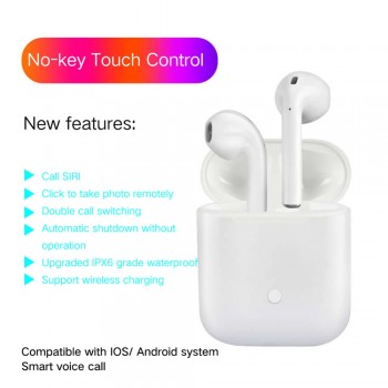 waterproof LK-TE8 LK TE8 Touch Type Wireless headphone Bluetooth Binaural Calls Smart Earphones Wireless Charging Bluetooth 5.0