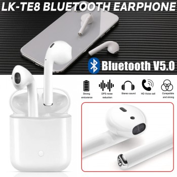 waterproof LK-TE8 LK TE8 Touch Type Wireless headphone Bluetooth Binaural Calls Smart Earphones Wireless Charging Bluetooth 5.0