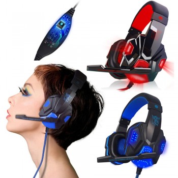 Surround Stereo Gaming Headset Headband Headphone USB 3.5mm LED with Mic for PC Deep Bass Real Game Drop Shipping