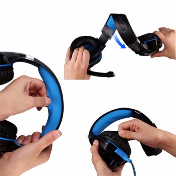 Kotion EACH G2000 Gaming Headset Stereo Deep Bass Headphones with Mic LED Light+Optical 5500DPI Gaming Mouse+Mouse pad for Gamer