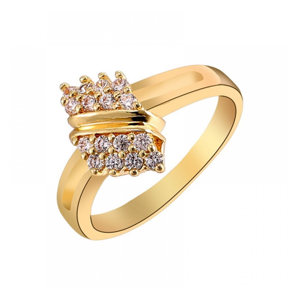 MISANANRYNE Clear Crystal Gold-color Classic Wedding Ring for Women Bridal Ladies 2018 Womens Luxury High Quality Bands Rings