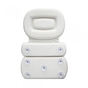 3 Panel Non-slip Spa Bath Pillow Mat Thick Foam Bathtub Cushion Powerful Suction Cups Soft Shoulder Neck Support for Tub Bathing