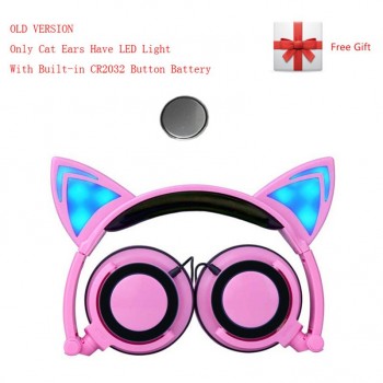 YiJee Cat Ear headphones with LED Flashing Glowing Light Headset Gaming Earphones for PC Computer and Mobile Phone
