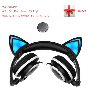 YiJee Cat Ear headphones with LED Flashing Glowing Light Headset Gaming Earphones for PC Computer and Mobile Phone