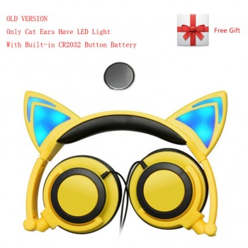 YiJee Cat Ear headphones with LED Flashing Glowing Light Headset Gaming Earphones for PC Computer and Mobile Phone