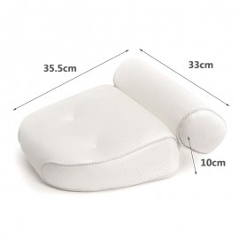 1 Pcs Anti-slip 3D SPA Breathable Home Bath Pillow Head Neck Rest Relax 4 Suction Cup J2Y