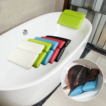 Waterproof sponge bath tub massage pad bath pillow bath pillow cushions pillow anti-slip head pillow back with sucker bathroom