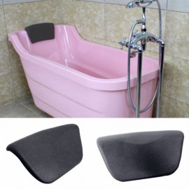 Black Bath Pillow Bathtub Spa Head Rest Neck Support Back Comfort Tub Holder