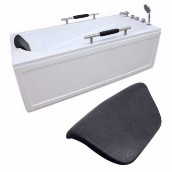 Black Bath Pillow Bathtub Spa Head Rest Neck Support Back Comfort Tub Holder