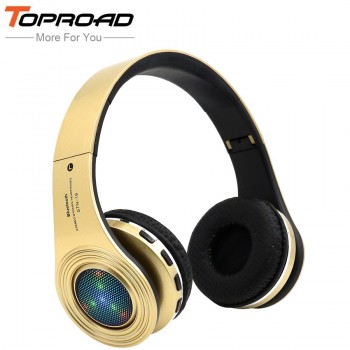 TOPROAD Glowing Bluetooth Earphones Fone de ouvido Headphones Stereo Bass Headsets built-in Mic LED TF FM Radio for Phones PC