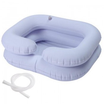Inflatable Hair Washing Basin Portable Shampoo Tray With Drain Tube Handicap Bed Rest Aid Use Salon Treatment Hairdressing Tool