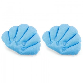 3 Colors Bathroom Inflatable Spa Bath Pillow Head Back Neck Cushion Bathtub Relaxing Seashell Color Random