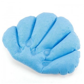 3 Colors Bathroom Inflatable Spa Bath Pillow Head Back Neck Cushion Bathtub Relaxing Seashell Color Random