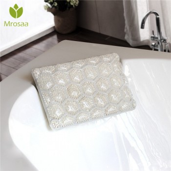 Mrosaa PVC Crystal Mud Bath Pillows Waterproof Suction Cup Bathroom SPA Neck Bathtub Cushion Soft Headrest Bathtub Pillows