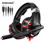 ONIKUMA K2A Gaming Headset Casque Stereo Over Ear Bass Headphone with Microphone LED Lights for PS4 Xbox One PC Smartphone