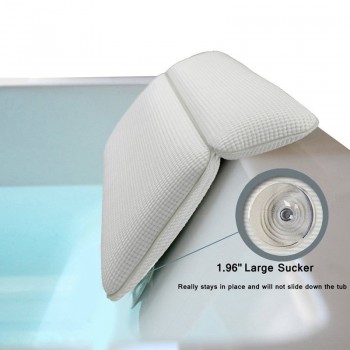 Bathtub Pillow with Strong Large Suction Cups Spa Bath Pillow PVC Foam Pillow for Neck Waterproof Bath Pillow
