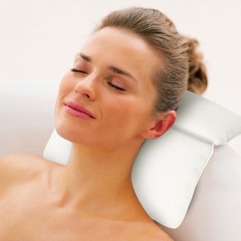 Bathtub Pillow with Strong Large Suction Cups Spa Bath Pillow PVC Foam Pillow for Neck Waterproof Bath Pillow