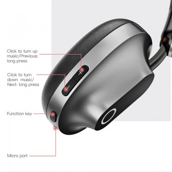Baseus D01 Wireless Bluetooth Headphone Stereo bluetooth earphone wireless headset Young attitude headphones with Mic for phone