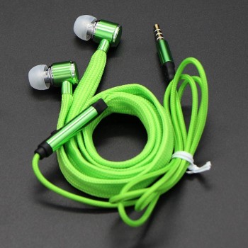 MoreBlue Shoelace Earphones Metal Stereo Super Bass Headphones Noise Reduction Earbuds Sport Running Headset With Mic
