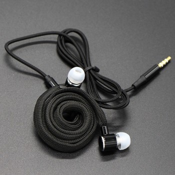 MoreBlue Shoelace Earphones Metal Stereo Super Bass Headphones Noise Reduction Earbuds Sport Running Headset With Mic