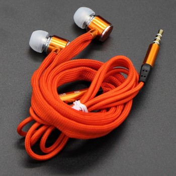 MoreBlue Shoelace Earphones Metal Stereo Super Bass Headphones Noise Reduction Earbuds Sport Running Headset With Mic