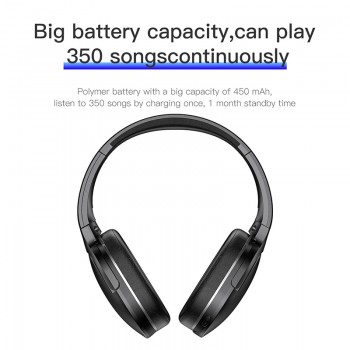 Baseus D02 Bluetooth Headphone, Adjustable amp; Foldable 25 Hours Music Play Wireless Earphone Portable Bluetooth Earphoe with Mic