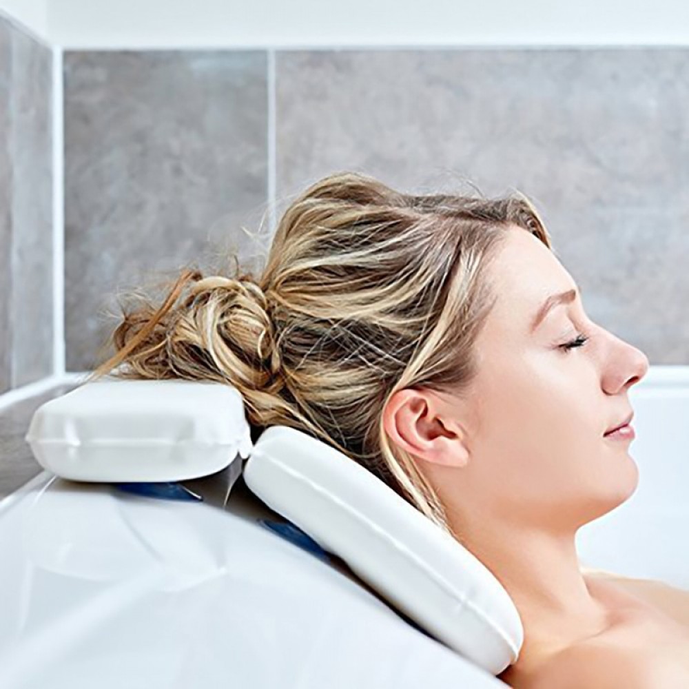 SPA Bath Pillow Home Bathtub Pillow PU Sponge Neck Bathtub Cushion Soft Headrest Suction Cup Bathtub Pillow Accessories 36x31 CM