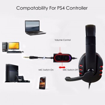 SOONHUA 3.5mm Wired Gaming Headset Deep Bass Game Headphone Professional Computer Gamer Earphone With HD Micr for Computer PC