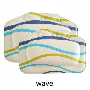 1PC PVC Foam Bath Pillow Bathtub Pillow Waterproof Bathroom Accessories Tub Headrest Spa Bath Pillows Sponge Head Cushion
