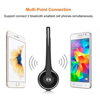 Bluetooth Headset Over-The-Head Multi-Point Bluetooth Headphones with Charging Dock Base Hands Free Calling for Android iPhone