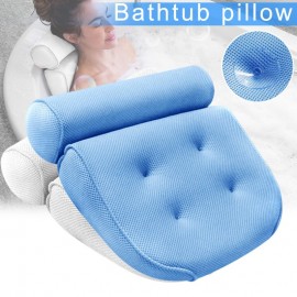 Hot Sale 1 Pcs Anti-slip 3D SPA Breathable Home Bath Pillow Head Neck Rest Relax 4 Suction Cup