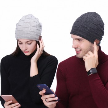 Fashion Beanie Hat Cap Wireless Bluetooth Earphone Smart Headset Speaker Mic Winter Outdoor Sport Stereo Music Hat 18Nov28