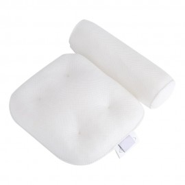 3D Mesh Spa Non-Slip Cushioned Bath Tub Spa Pillow Bathtub Head Rest Pillow with Suction Cups for Neck and Back Bathroom Supply
