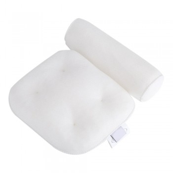 3D Mesh Spa Non-Slip Cushioned Bath Tub Spa Pillow Bathtub Head Rest Pillow with Suction Cups for Neck and Back Bathroom Supply